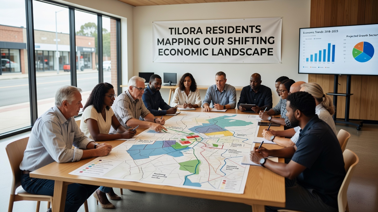 Digital interface displaying Tilora economic maps with overlaid traditional trade routes and current sensor data